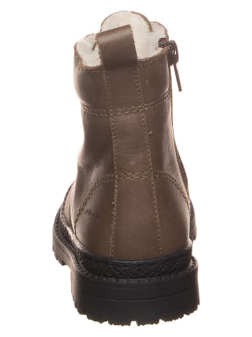 POM POM Leder-Boots in Braun