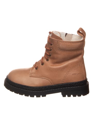 POM POM Leren boots lichtbruin