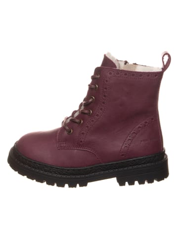 POM POM Leder-Boots in Lila