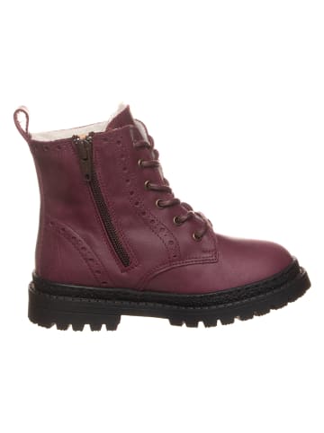 POM POM Leder-Boots in Lila