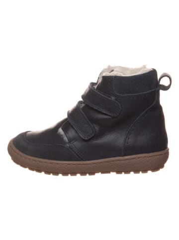 POM POM Leren boots donkerblauw