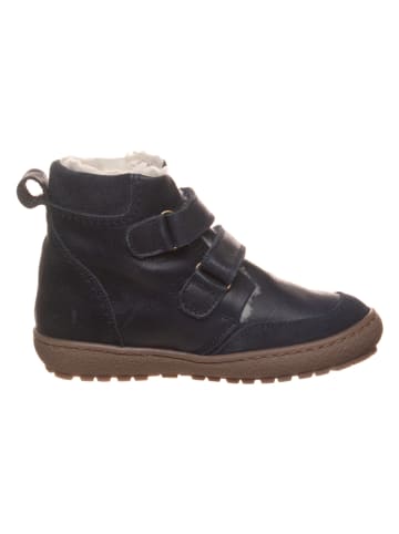 POM POM Leren boots donkerblauw