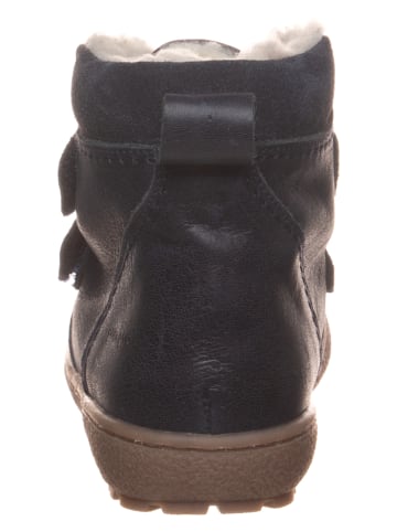 POM POM Leren boots donkerblauw