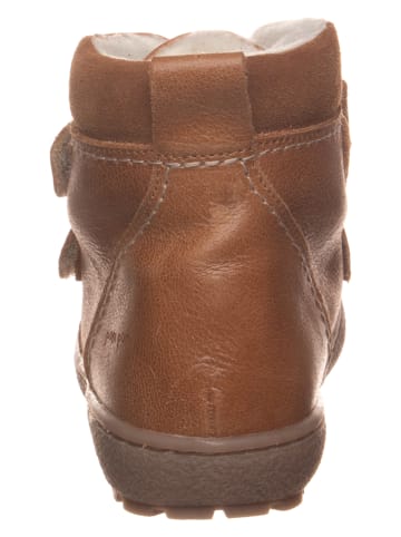 POM POM Leder-Boots in Hellbraun