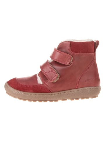 POM POM Leder-Boots in Rot