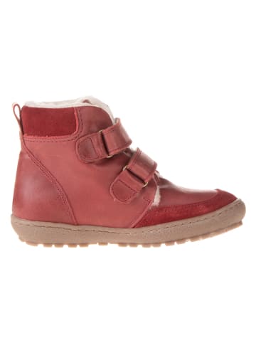 POM POM Leder-Boots in Rot