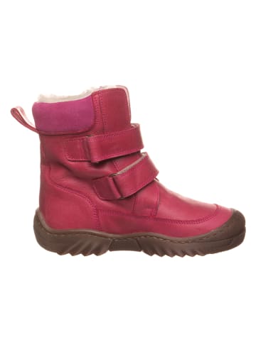 POM POM Leder-Winterboots in Pink