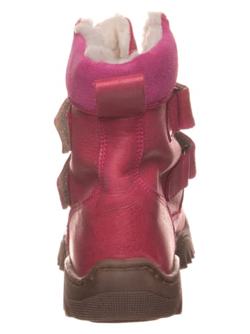 POM POM Leder-Winterboots in Pink