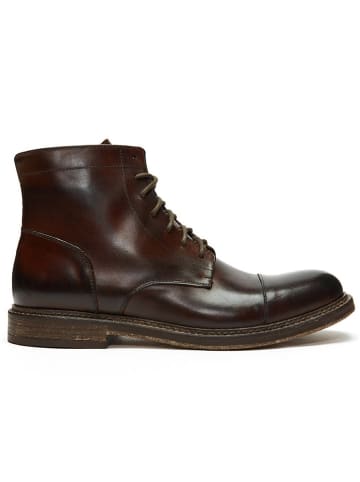 British Passport Leder-Ankle-Boots in Braun