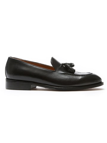 British Passport Leder-Mokassins in Schwarz
