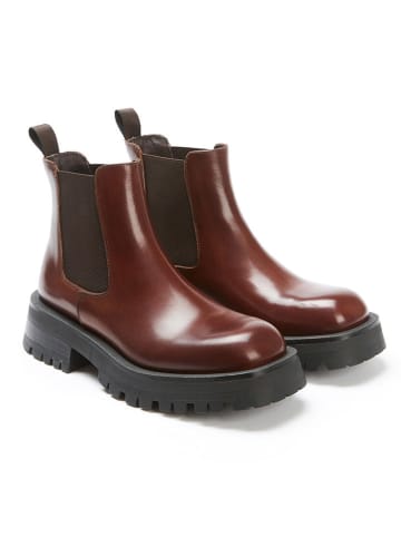 British Passport Leder-Chelsea-Boots in Braun