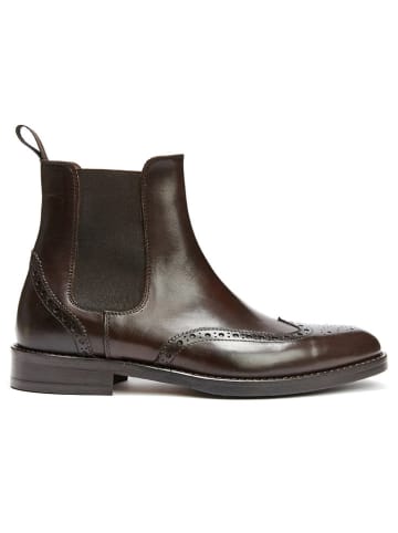 British Passport Leder-Chelsea-Boots in Braun