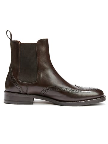 British Passport Leder-Chelsea-Boots in Braun