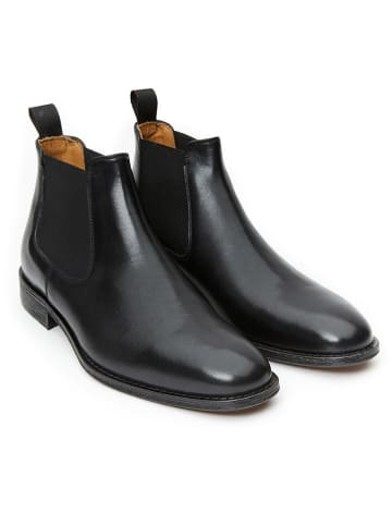 British Passport Leder-Chelsea-Boots in Schwarz