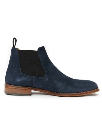 British Passport Leder-Chelsea-Boots in Dunkelblau