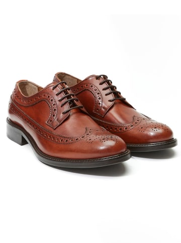British Passport Leder-Schnürschuhe in Hellbraun