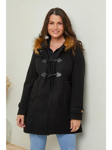 Curvy Lady Übergangsmantel in Schwarz