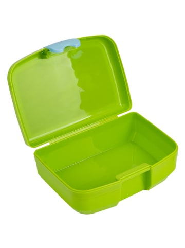 p:os Broodtrommel "Dino" groen - (L)16 x (B)12 x (D)6.5 cm