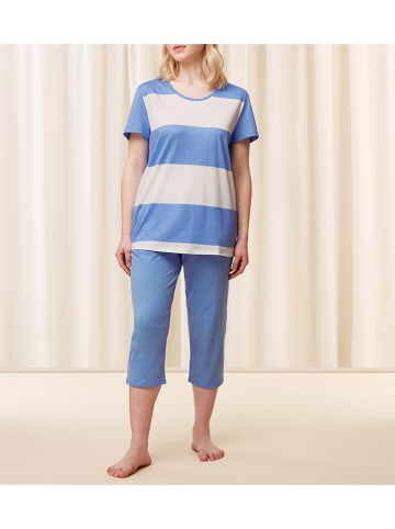 Triumph Pyjama blauw/wit