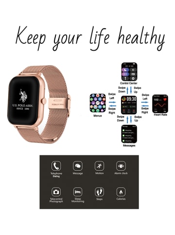 U.S. Polo Assn. Smartwatch roségoudkleurig