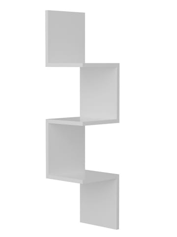 Scandinavia Concept Wandregal in Weiß - (B)25 x (H)105,5 x (T)25 cm