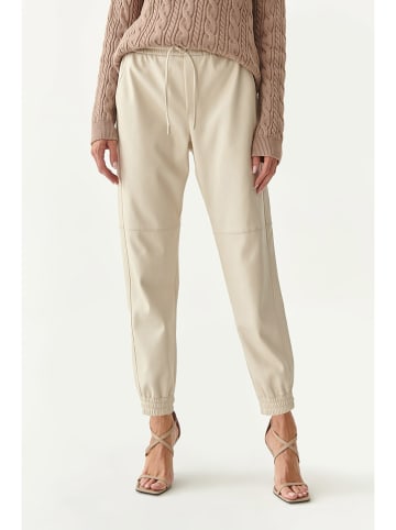 TATUUM Kunstleren broek beige