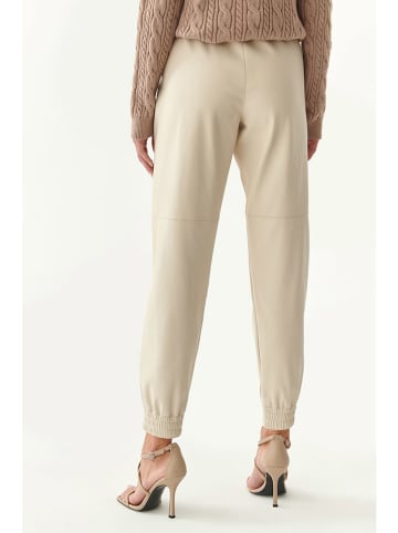 TATUUM Kunstleren broek beige