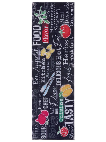Hanse Home Chodnik kuchenny "Delicious Kitchen Board" w kolorze czarnym ze wzorem