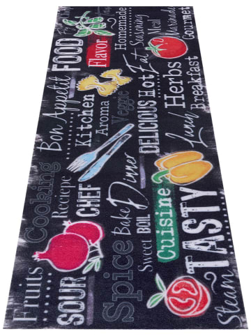 Hanse Home Chodnik kuchenny "Delicious Kitchen Board" w kolorze czarnym ze wzorem
