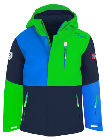 Trollkids Ski-/snowboardjas "Hallingdal" groen/donkerblauw/blauw