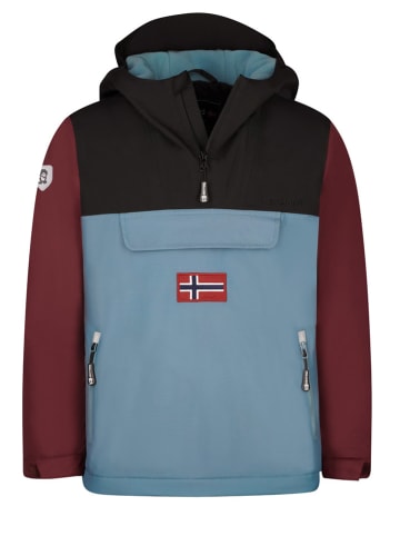 Trollkids Winterjas "Kirkenes" lichtblauw/rood/donkerblauw