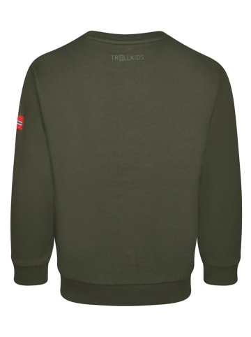 Trollkids Sweatshirt "Trolltunga" in Khaki