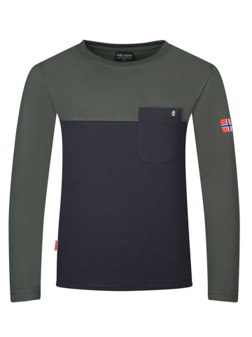 Trollkids Funktionsshirt "Bergen" in Dunkelblau/ Khaki