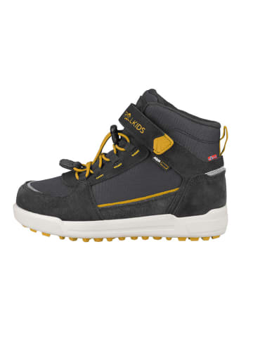 Trollkids Leder-Wanderboots "Gryllefjord Mid Cut" in Anthrazit