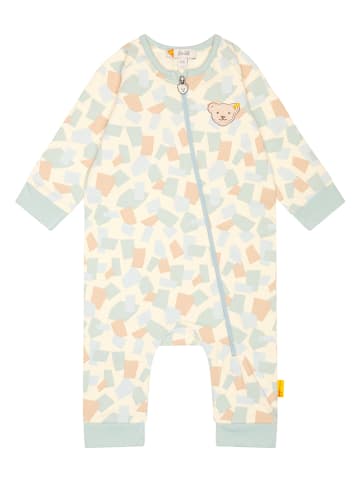 Steiff Overall in Creme/ Hellblau/ Orange