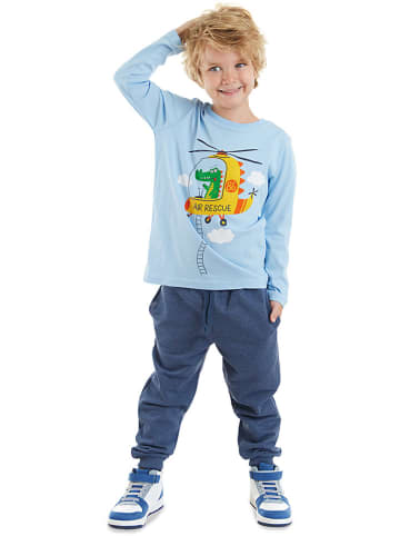 Denokids 2-częściowy zestaw "Helicopter" w kolorze niebieskim