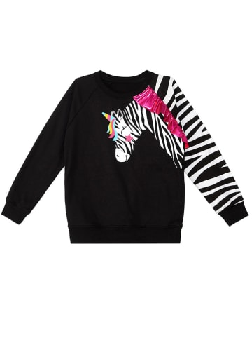 Denokids Bluza "Zebra Ruffled" w kolorze czarnym