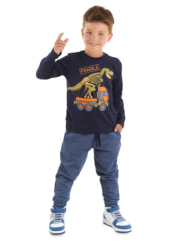 Denokids 2-delige outfit "Fragile" donkerblauw