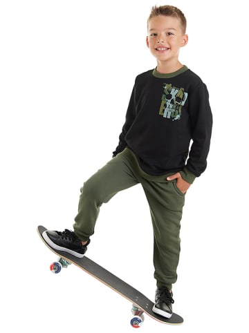 Denokids 2-delige outfit "Skate" zwart/kaki