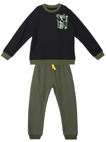 Denokids 2-delige outfit "Skate" zwart/kaki