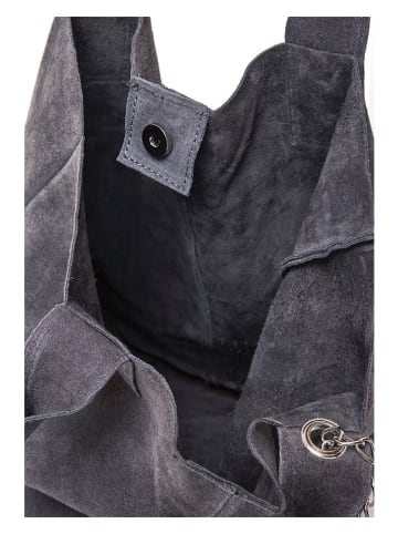 Florence Bags Skórzany shopper bag "Croas" w kolorze szarym - 33 x 40 x 15 cm