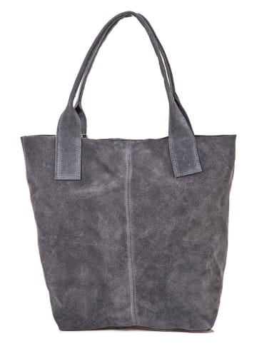 Florence Bags Skórzany shopper bag "Croas" w kolorze szarym - 33 x 40 x 15 cm