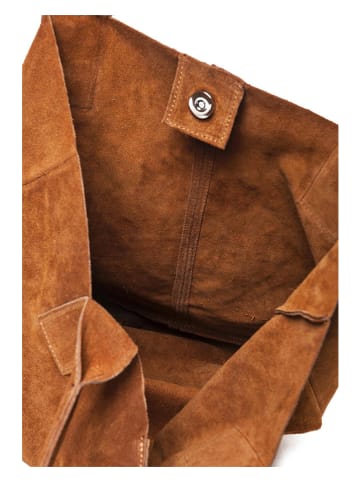 Florence Bags Leder-Shopper "Croas" in Cognac - (B)33 x (H)40 x (T)15 cm