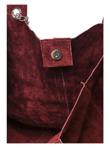 Florence Bags Skórzany shopper bag "Croas" w kolorze bordowym - 33 x 40 x 15 cm
