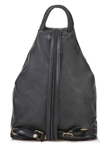 Florence Bags Skórzany plecak "Stax" w kolorze czarnym - 31 x 24 x 12 cm