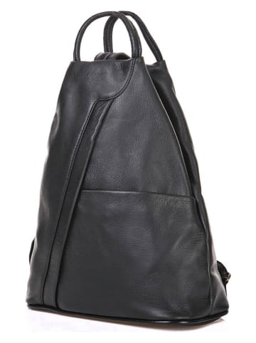 Florence Bags Skórzany plecak "Stax" w kolorze czarnym - 31 x 24 x 12 cm