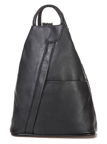Florence Bags Skórzany plecak "Stax" w kolorze czarnym - 31 x 24 x 12 cm