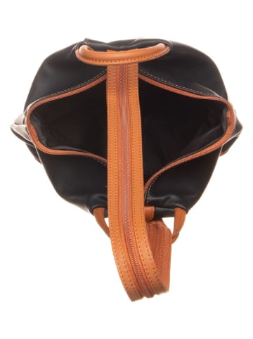 Florence Bags Leren rugzak "Stax" zwart/bruin - (B)31 x (H)24 x (D)12 cm