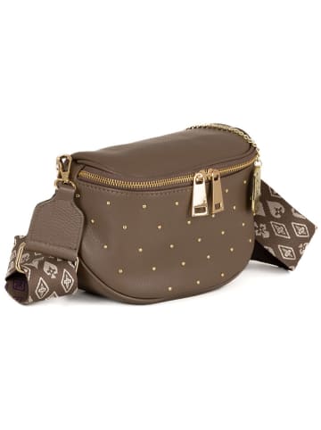 Anna Morellini Leren heuptas "Domenica" taupe - (B)19 x (H)15 x (D)8 cm