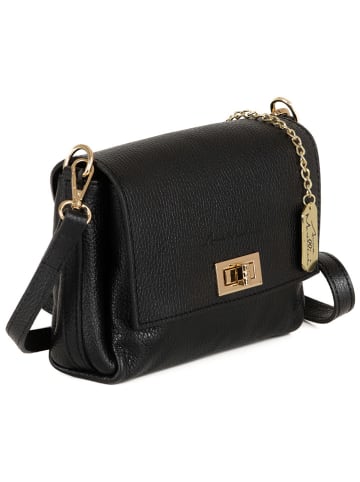 Anna Morellini Leren schoudertas "Matalia" zwart - (B)22 x (H)17 x (D)9 cm